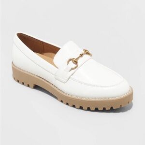 A New Day Women's Danica Memory Foam Platform Loafers Off-White Size 8
